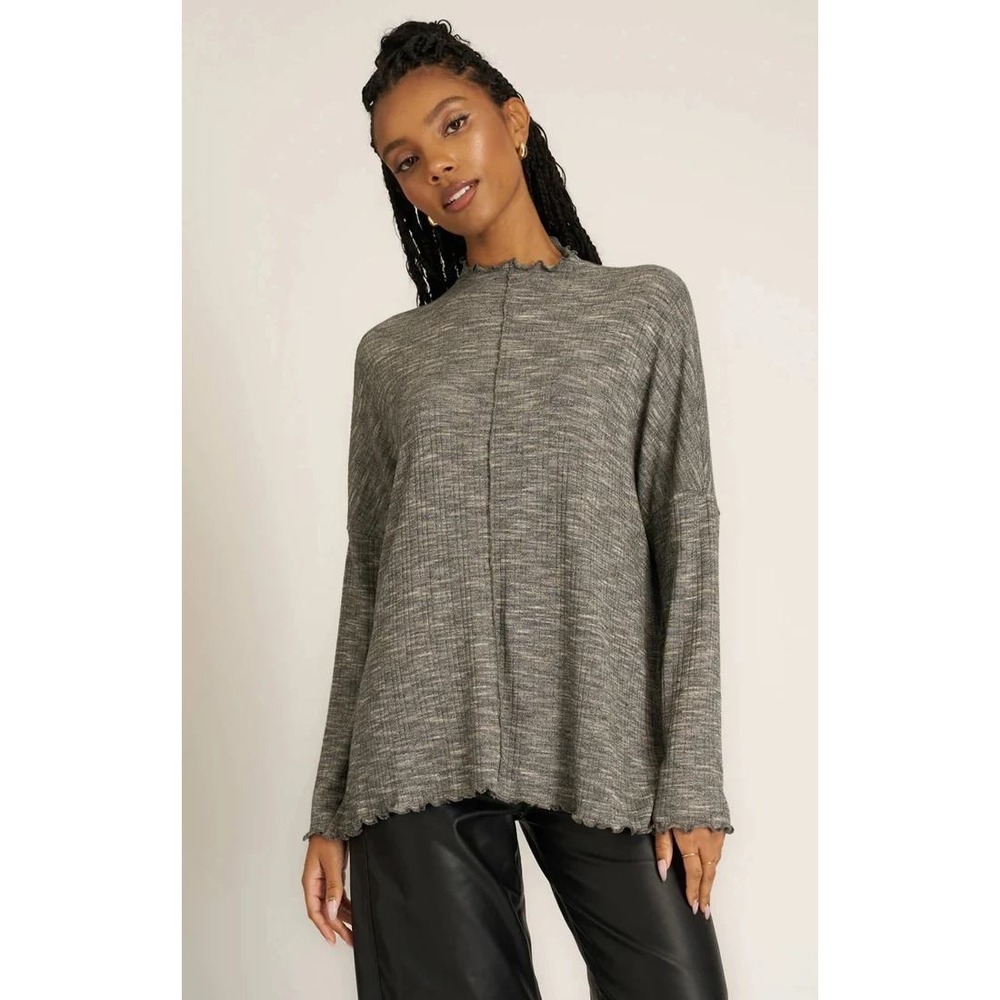 Project Social T Sea of Love Seamed Long Sleeve in Mother of Pearl
